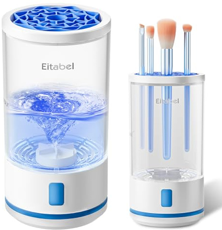 EITABEL Elektrischer Makeup-Pinselreiniger, 7000 U/min Tiefenreinigung, 1200mAh wiederaufladbarer Akku, Tragbarer automatischer Pinselreiniger für alle Kosmetikpinsel
