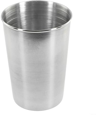 Vaso de cerveza de metal reutilizable de acero inoxidable, vasos apilables para beber, vaso de metal inastillable para fiestas, camping, viajes, senderismo, niños y adultos, plateado (180 ml)