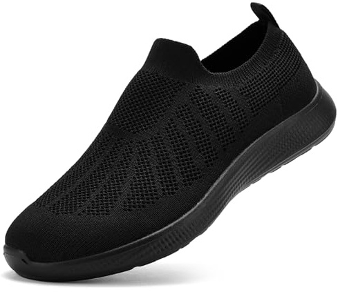 Puxowe Dames Sneaker léger Baskets Respirantes Memory Foam Sneakers Confortables Slip on Chaussures de Marche 37 EU All Black