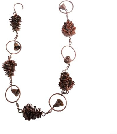 Fauhapyway Catene da pioggia in metallo a forma di pigna, catena decorativa per esterni, giardino, grondaia, per cortile, villa, parco, corridoio, 105 cm di lunghezza