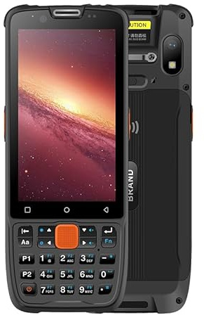 Breloom Escáner de código de barras Android, Android 13 PDA, 4 GB+64 GB, 1D/2D/QR PDA, 2/3/4G Wi-Fi 5/BT 5.0, terminal de datos de mano con pantalla táctil de 4 pulgadas para almacén de inventario y