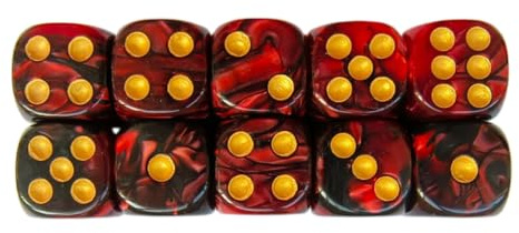 DOKRIN Dado poliédrico y de rol Paquete de 10 dados D6 multicara, dados acrílicos de 16 mm para juegos de mesa D&D RPG