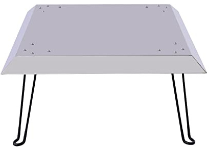 Protector térmico premium para hoguera, reflector de calor de acero inoxidable cuadrado con 4 patas plegables, mango de baquelita, distribución óptima del calor, resistente y duradero para exteriores