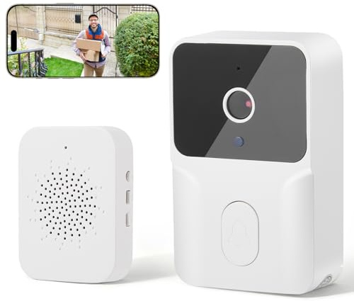 Hoyiyobi Videoportero inalámbrico 1080p con WiFi y aplicación, Timbre Inalámbrico con Cámara, Timbre Exterior con vídeo, Resistente al Agua IP65, Audio de 2 Vías, visión Nocturna, Solo WiFi 2.4G