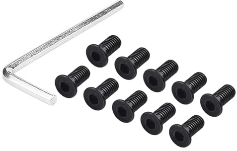 FACAIIO Tornillos eléctricos para patinete Ninebot ES1/ES2/ES4 Kit de tornillos de montaje de poste a base, paquete de 10 con llave, acero inoxidable negro