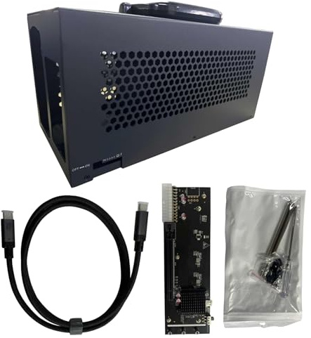 AMISENK Station d'extension graphique externe PCIe 4 Ready 40 Gbit/s - Boîtier en métal pour ordinateurs portables - Rendu 3D - Station de travail - Station de travail - Station d'accueil de carte