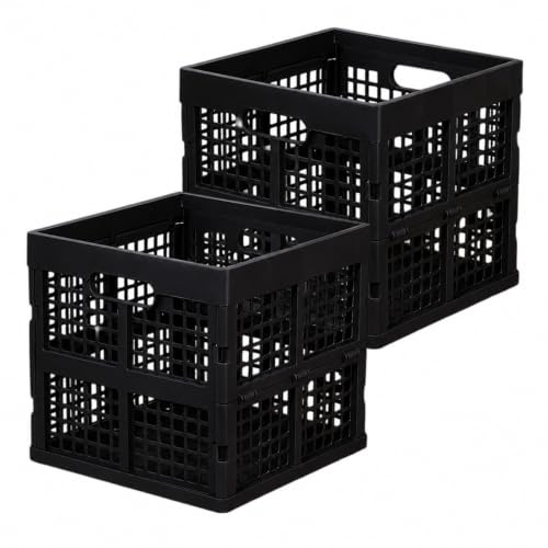 Fällbar låda 36 l, hopfällbar korg med handtag 33 × 33 cm, hopfällbara lådor, vikbar, stabil