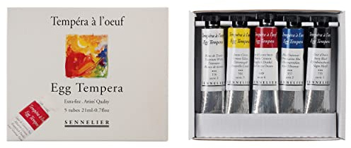 SENNELIER Egg Tempera Set, Assorted Colors, 21 ml