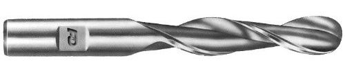 F&D Tool Company 17235-AT1718 Two Flute Ball Nose End Mill for Aluminum, Single End, Long, High Speed Steel, 1/2 Mill Diameter, 1/2 Shank Diameter, 2 Flute Length, 4 Overall Length