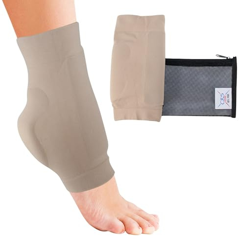 CRS Cross Boot Bumper Gel Sleeve. One Pair of Premium Padded Skate Socks to Cushion and Protect Achilles and Lace Bite. Two Gel Pads on each sleeve for Ice Skating and Hockey. (One Size Fits Most)