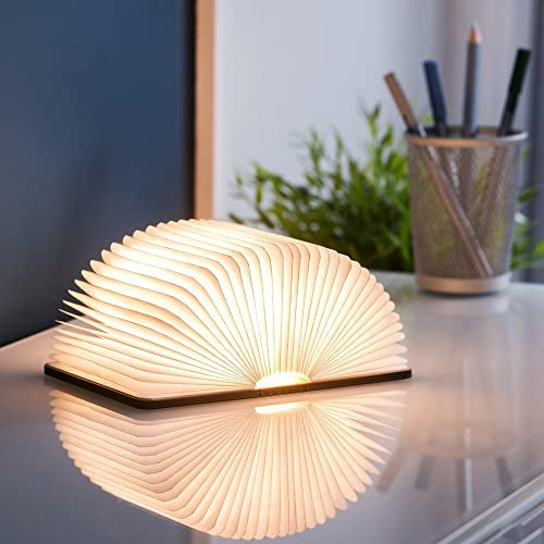Gingko Booklight Lámpara Led Libro Mini Nogal, Bianco, talla única