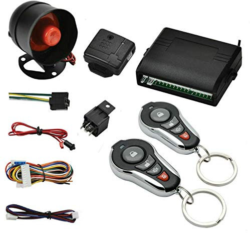 MASO Car Central Lock Universal Auto Remote Central Kit Vehicle Door Lock with Shock Sensor + Contorl Box + 2 Replacement Remote Contorl for Car Central Door Lock