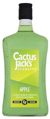Cactus Jack's Apple Flavoured Schnapps, Fruit Flavoured Green Liquor for Cocktail Making, Flavoured Shots or Mixer, 15% Alcohol Drink, Cocktail Ingredient for Home Bar, 70cl