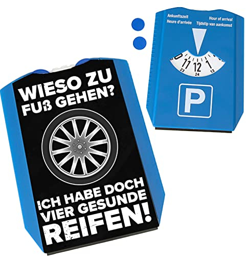 speecheese Wieso zu Fuß gehen? Ich Habe doch Vier gesunde Reifen! Parkscheibe lustige Parkscheibe mit 2 Einkaufswagenchips für Autofahrer, die Nicht zu Fuß gehen wollen