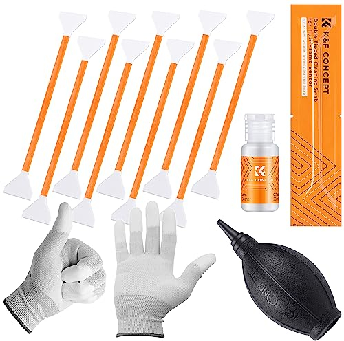Minadax 10x Full Format Sensor Reinigung DOPPEL Swabs +Handschuhe +Blasebalg +20ml Reiniger