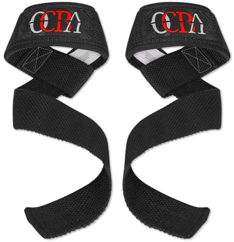 OCBA Zughilfen für Krafttraining Handgelenkschlaufen für Gewichtheben robuste Handgelenkbandagen gepolstert für Fitnessstudio Handgelenkstützen Powerlifting Fitness-Griffe