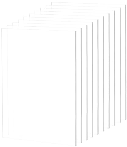 10 Pièces A4 Plaques Acryliques Transparentes – 2mm Épaisseur Feuille Plastique, Feuilles Rigides pour Remplacement de Verre, Cadres Photo, Projets DIY, Peinture et Affichage(29.7x 21cm）