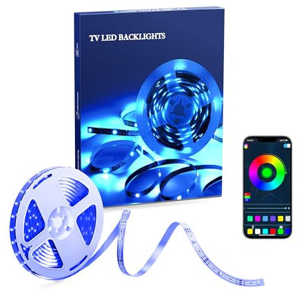 DTQJ TV LED Lights ,4M USB Strip Lights Backlights for 43-55 inch, Music Sync LED TV Lights with Remote,Bluetooth APP Control