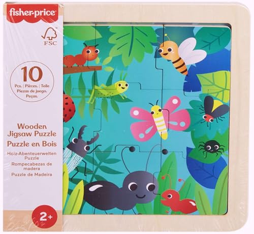 Fisher-Price Jouet pour bébés Puzzle Amis de la jungle en bois pour enfants de 2 ans et plus
