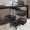 4, 5 Tier Rolling Multi-purpose Metal Rotating Rolling Free Standing Detachable Mesh Potato/Fruits/Vegetable Storage Baskets Shelf Organizer Tidy Kitchen Rack With Wheels (4 Tier)