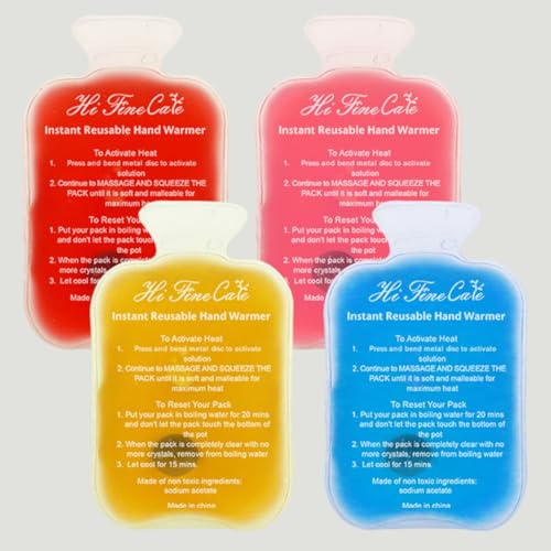 Chauffe-Mains réutilisable à Clipser - Chauffe-Mains en Gel pour Le Camping, l'extérieur (4 Small, L)