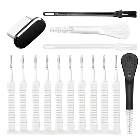 Mobiltelefon rengöringssats, 15X set laddningsport rengörare, bärbart hörlursuttag borste verktygsset, mobilt hål damm, robusta rengöringstillbehör, nylonborst, 60 g