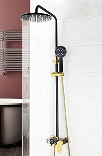 Sistema Doccia, Miscelatore per Doccia a Pioggia Ing Bathroom, Set Doccia Combinato, soffione Doccia a Pioggia a Parete, Rubinetto Doccia Placcato Nero