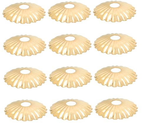 NUOBESTY 12 Pièces Couvercle Décoratif en Fer de Fleur, Or, Style Rétro et Simple, pour Lampe de Table ou Plafonnier, Cafés et Couloirs
