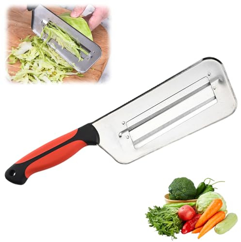 Kohlschneider Krauthobel Edelstahl, Krautschneider mit Doppel Klingen, Krauthobel Sauerkrauthobel, Kartoffelhobel Kohlschneider Gurkenhobel, Multifunktionales Krautsalat Gemüseschneider (1 Stück)