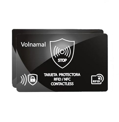 Volnamal NFC RFID Blocking Cards Blocker for contactless Safe Cards Wallets Force Field max Card Protector Anti Theft Ultra Thin Minimalist Secure Bank Card Holder Bank Credit Card Protector 2 Pack