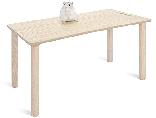 Niteangel Plateforme en Bois pour Hamster : pour Hamsters Nains syriens, gerbilles, Souris, dègus ou Autres Petits Animaux (Rectangle – 17,8 cm de Hauteur, Bois Brut)