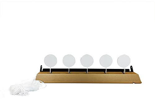 ATFLBOX Zurücksetzender Metall-Schießscheibenständer mit 5 Stahlplatten für Airsoft BB Guns Pistol für Outdoor und Indoor (Rechteck)