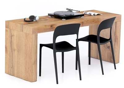 MOBILI FIVER, Escritorio Evolution 180x60, Madera Rustica con Dos Piernas, Aglomerado y Melamina, Mesa Escritorio para Habitación, Oficina, Made In Italy