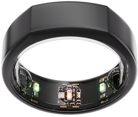 Oura Gen3 Heritage Smart-Ring - Größe 7, Stealth | Wearable für Schlaf-, Herzfrequenz- und Fitnesstracking - Bis zu 7 Tage Akkulaufzeit - Kompatibel mit iOS/Android - Bestimme deine Größe vor dem Kauf