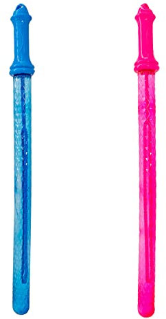 Idena 40232 - Seifenblasenschwert, 2-Fach Sortiert (Auswahl Nicht möglich), ca. 60 cm, mit 300 ml Seifenblasenflüssigkeit befüllt