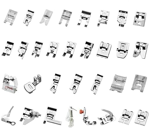 SVNR 32Pcs Sewing Machine Presser Feet Set Walking Foot for Sewing Machine-Fits Brother, Babylock, Singer, Janome, Elna, Toyota, New Home, Simplicity, Kenmore, and White Low Shank Sewing Machines