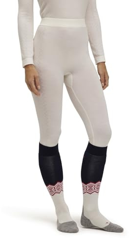 FALKE Damen Baselayer-Hose Wool-Tech 3/4 W Ti Wolle Funktionsmaterial schnelltrocknend 1 Stück, Weiß Off-White 2040 Trend, M