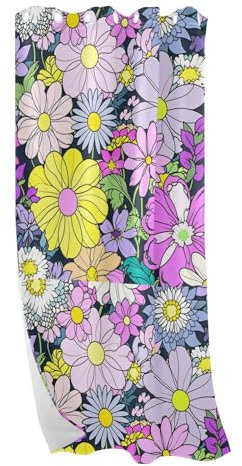 Verdunkelungsvorhänge für Schlafzimmer, lange Vorhänge für Schlafzimmer und Wohnzimmer, vertikale Jalousien, Badezimmer-Vorhänge, Cortinas para ventanas de cocina, 213,4 x 132,1 cm, Blau, Gelb, Lila,