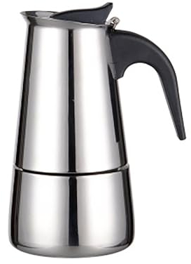 Crevyteg Cafetière Italienne Moka, Inox Moka Express, Cafetière de 4 Tasses/200 ml, Machine a Cafe Italienne, Cafetières Italiennes Compatible Toutes Sources de Chaleur Sauf Induction