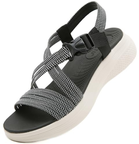 Acfoda Sandales Femme Été Plate Confortable Plage Chaussures | Orthopédique Sandalette,Elégant,Nus Pieds,Léger Mode