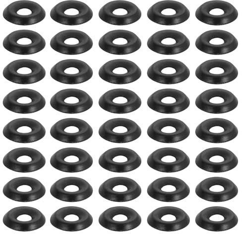 PATIKIL 200Pcs #4 Rondelle Fraisée de Finition Vis à Tête Plate Noir | en Acier Inoxydable 304, pour Accessoires Mécaniques et Maquettes à Faire Soi-Même