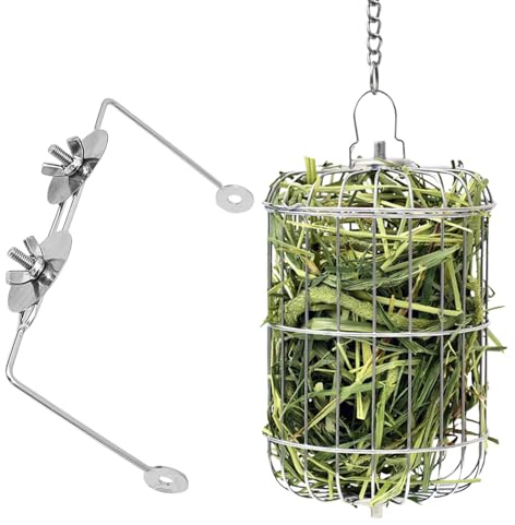 Hödispenser för kaniner | bur i rostfritt stål - matorganisatör och burdispenser - tillbehör för små husdjur, hamstrar, gnagare och anim
