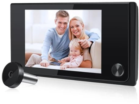 Nimomo Spioncino elettronico porta SN-35A 3,5 pollici grandangolo 120 gradi occhio elettronico gatto cato/certificazione CE (nero) senza batteria