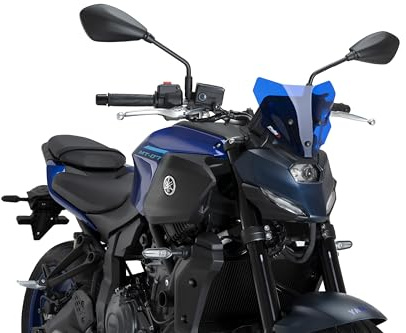 Puig 22412A New Generation Sport, sport windscreen made of high-resistance methacrylate with aerodynamic design tested in wind tunnel and TÜV approved, Blue