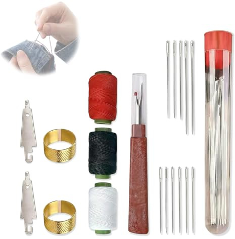 Kit da cucito completo 37 pezzi – Utensili da cucito in acciaio inossidabile con filo, necessari cucito per adulti, accessori portatili per riparazioni e lavori manuali