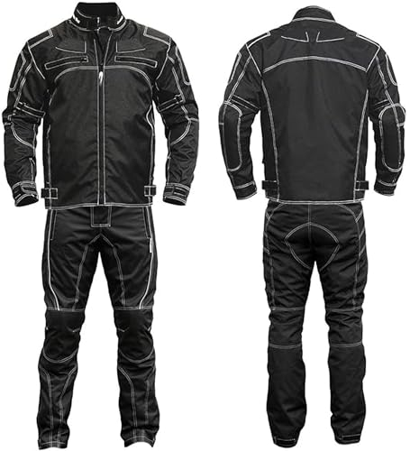 German Wear 2-teiler Motorradkombi Cordura Textilien Motorradjacke & Motorradhose Schwarz, 58/3XL
