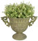 Esschert Design Aged Metal Grün Vase rund S aus veraltetem Metall, 35,6 x 24,0 x 22,6 cm