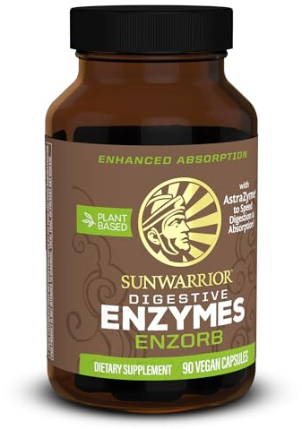 Sunwarrior Digestive Enzymes Probiotic | Plant Based & Vegan with Spore Based Probiotic Essential Supplements to Support Optimal Health for Men & Women Digestive Enzyme Supplements | Enzorb