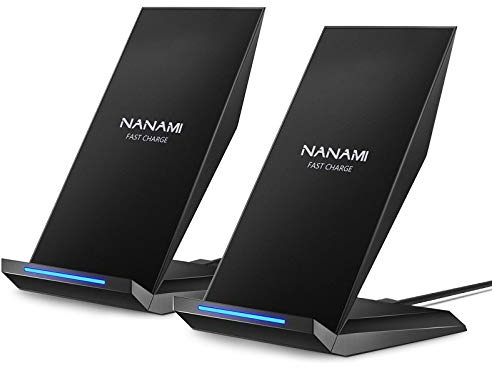 Fast Wireless Charger, [2 Pack] NANAMI Wireless Charging Stand Compatible with iPhone 17/17 Air/17 Pro/17 Pro Max/16/15/14/13, Desktop Nightstand Phone Charger Dock for Galaxy S26/S26+/S25/S24/S23/S22