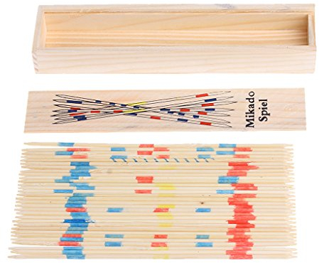 chenpaif Tradizionale Mikado Spiel in Legno Pick Up Sticks Gioco Tradizionale con Scatola Giocattolo